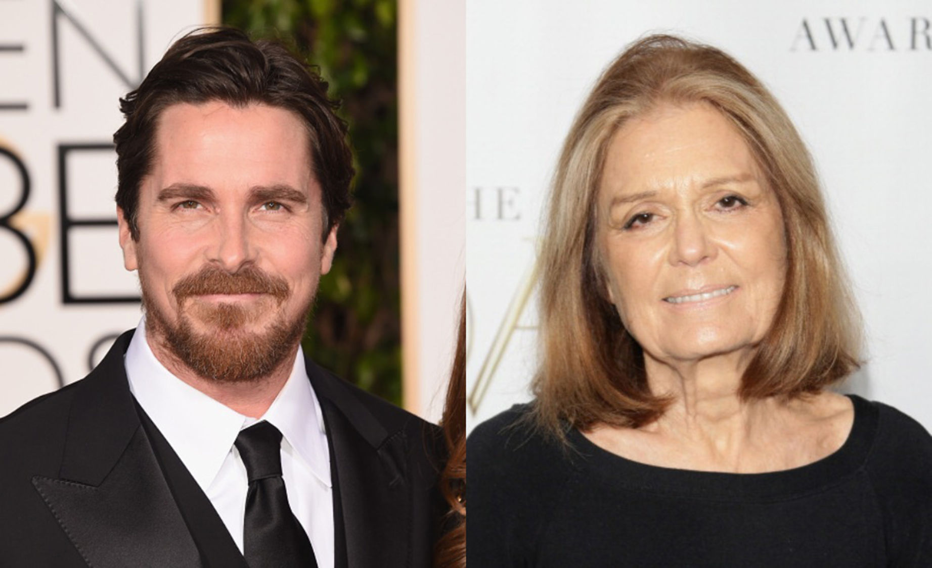 Christian Bale and Gloria Steinem